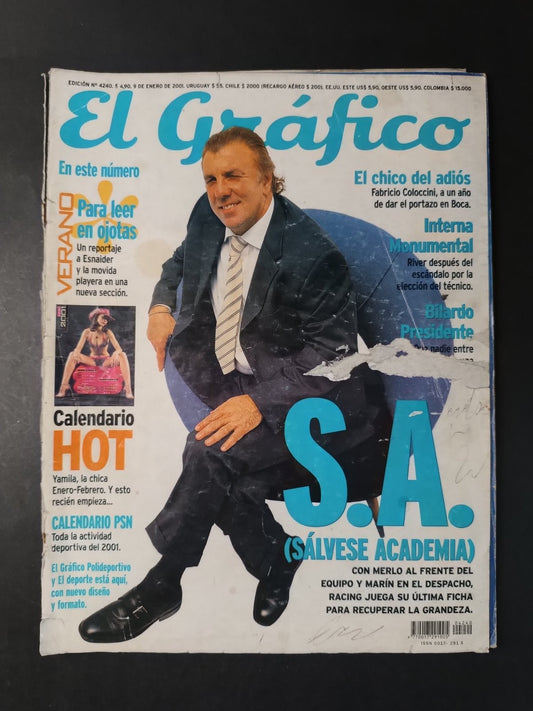 Rivista EL GRAFICO numero 4240 anno 2001 Coloccini/River (no poster)