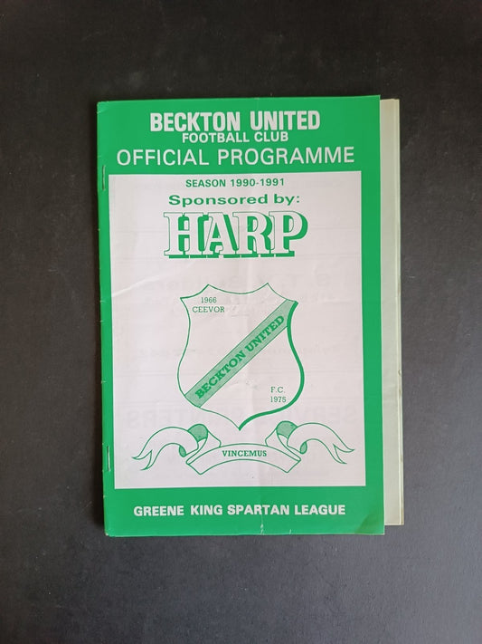programma calcio Beckton Utd 1990/91