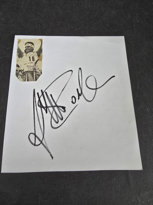 Autografo autograph originale su foglietto Alberto Tomba sci