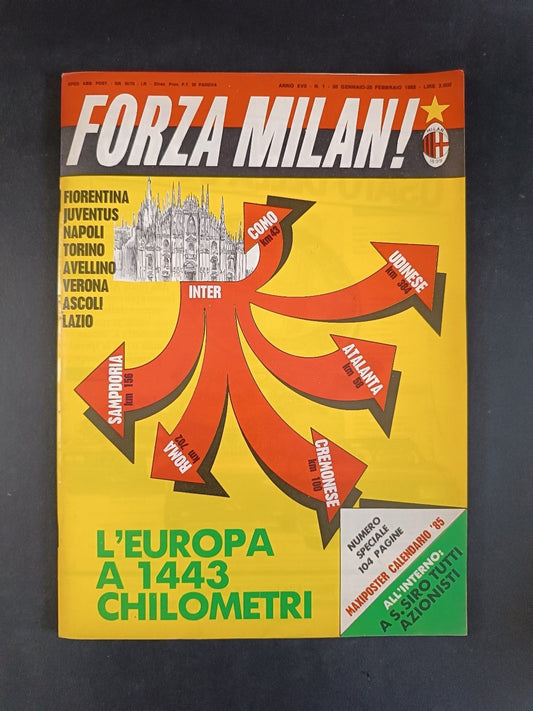 rivista FORZA MILAN - Milan Clubs - anno 1985 n 1 con poster