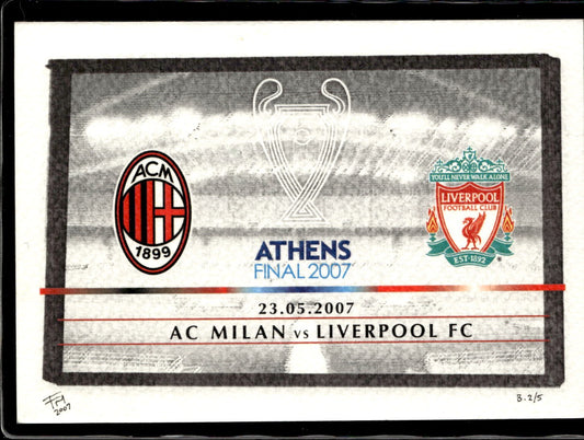 cartolina postcard Calcio Milan  2007 Finale Champions Milan Liverpool