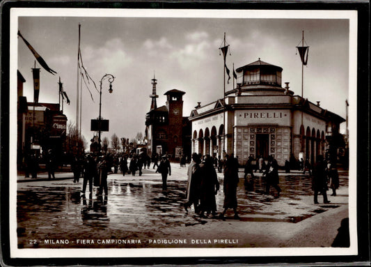 cartolina postcard Pirelli #22 Milano Fiera Campionaria Padiglione Pirelli