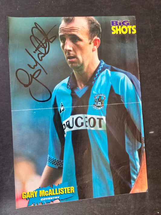 Autografo autograph originale su poster doppia pagina Gary McAllister Coventry