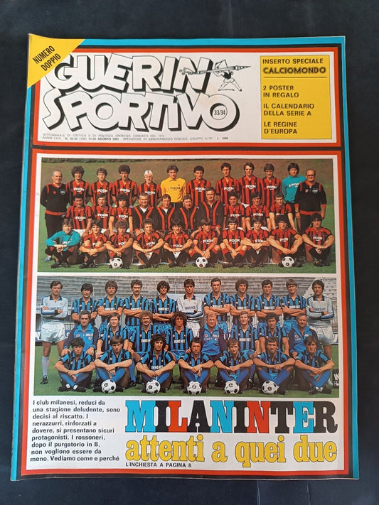 rivista Guerin Sportivo anno LXIX  nr 33-34 1981 con poster