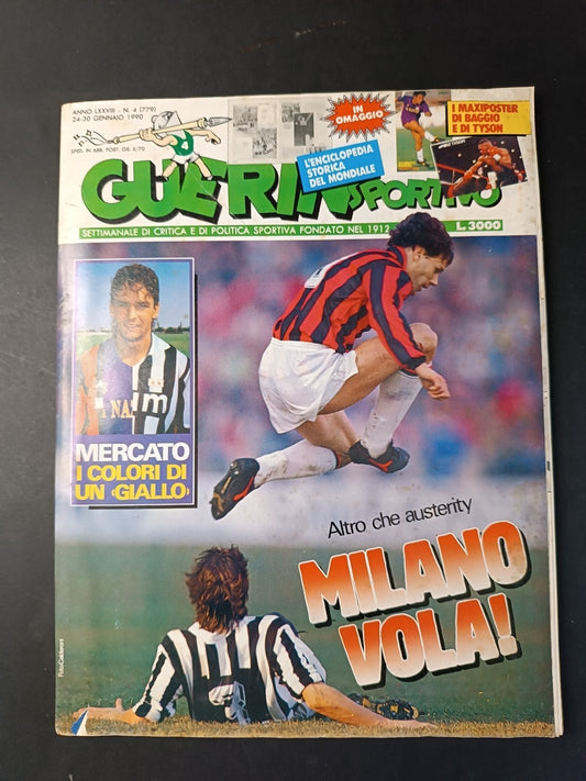 Rivista GUERIN SPORTIVO numero 4 anno 1990 Baggio/Tyson (con poster)