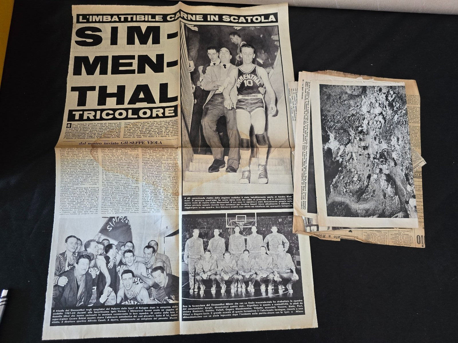 Ritagli giornali d'epoca SIMMENTHAL Baske Milano pallacanestro