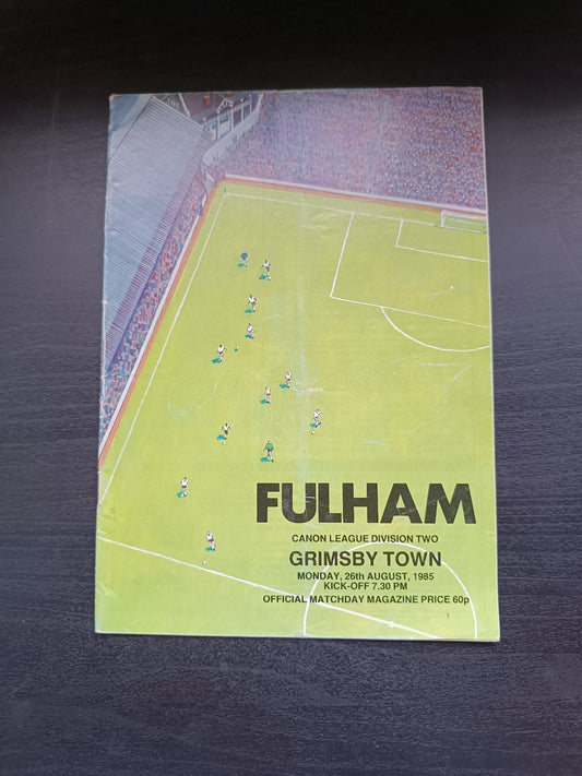 programma calcio Fulham V Grimsby Town  26th 1985