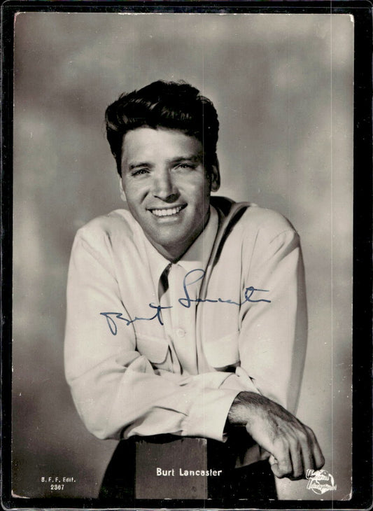Cartolina Burt Lancaster con autografo