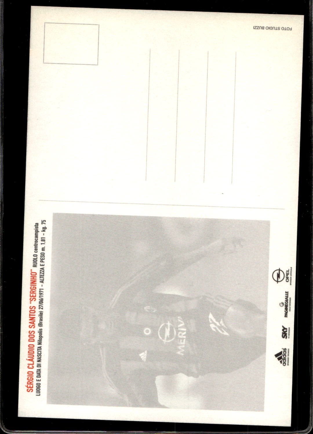 cartolina postcard Calcio Milan con Autografo 2003/04  - Serginho