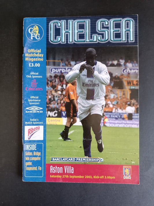 programma calcio Chelsea vs Aston Villa 2003