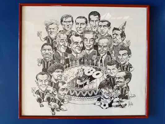 quadro originale di Franco Bruna  80 anniversario Inter  museo San Siro Arisi