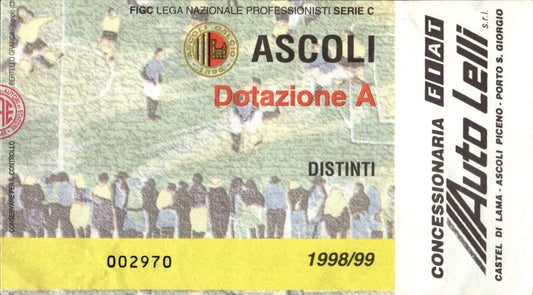 biglietto stadio ASCOLI 1998/99