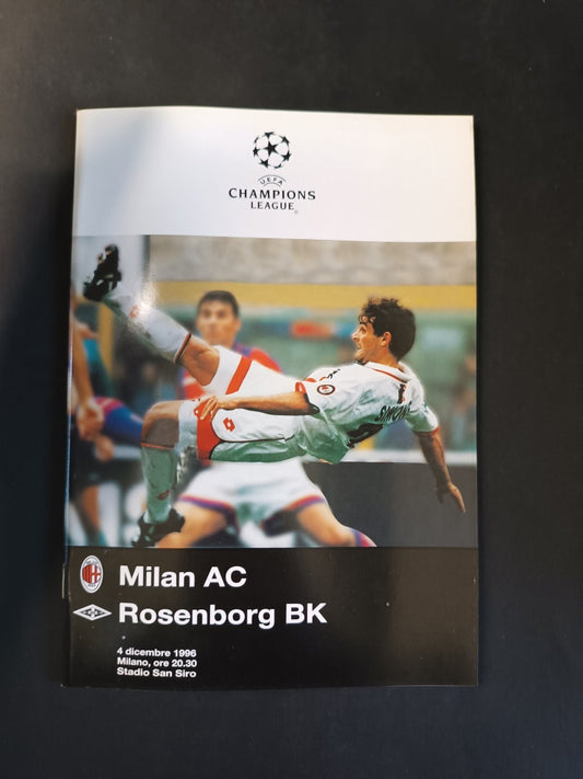 Programma originale champions league 4/12/1996 Milan AC Rosemborg BK