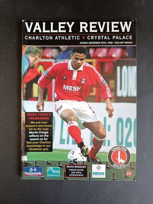 programma calcio Charlton Athletic vs Crystal Palace 1999