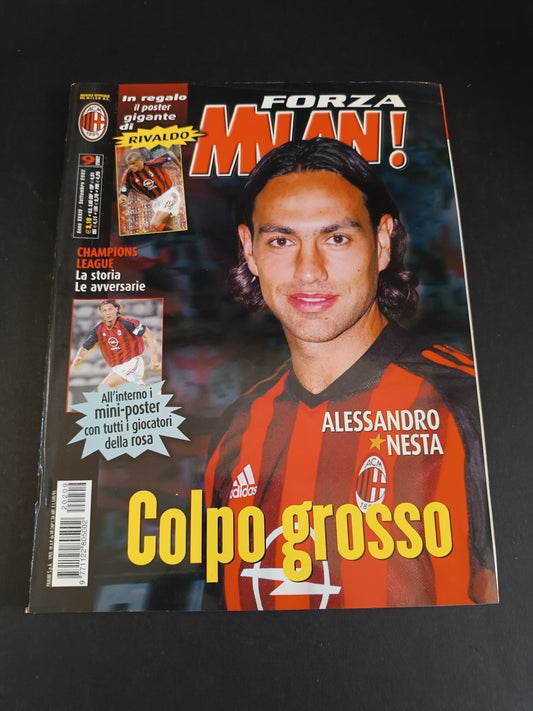 rivista FORZA MILAN - anno 2002 - n 9 Nesta (con poster)