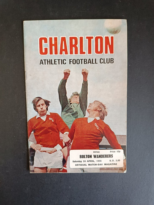 programma calcio Charlton Athletic vs Bolton 1976