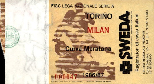 Biglietto stadio Torino-Milan Lega Nazionale Serie A 1986-87