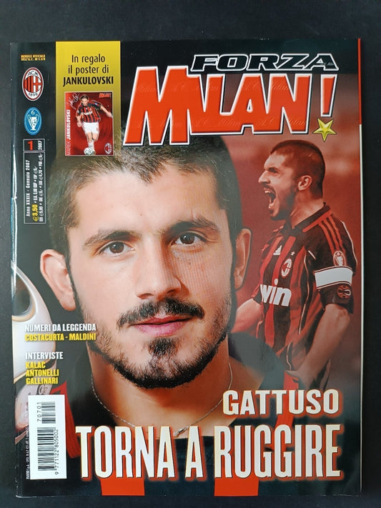 rivista FORZA MILAN - anno 2007 n 1 - Gattuso (con poster)