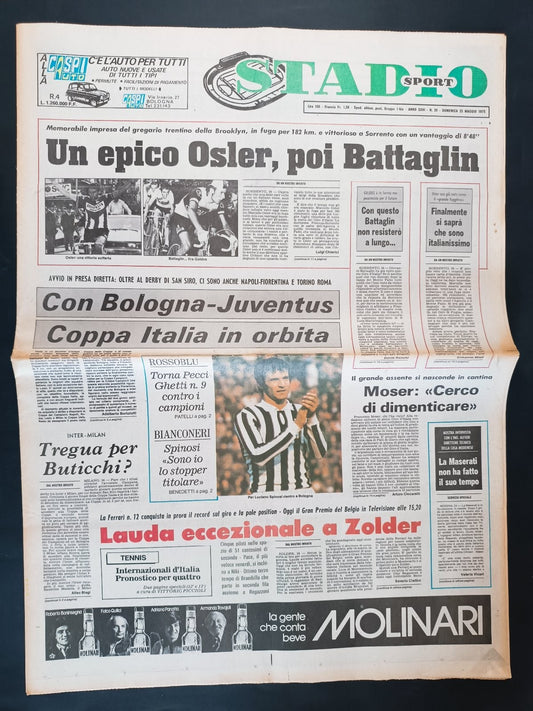 Quotidiano Sportivo STADIO SPORT  numero 20 anno 1975 - Osler