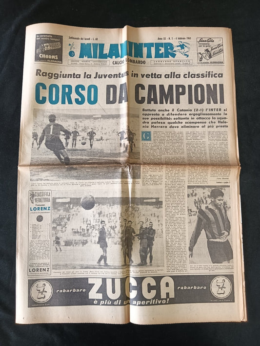 quotidiano MILANINTER numero 5 - 1963 - Inter Suarez