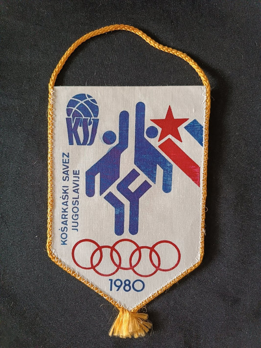 Gagliardetto Pennant Ko�arka�ki Savez Jugoslavije Olimpiadi 1980 Basket Vintage