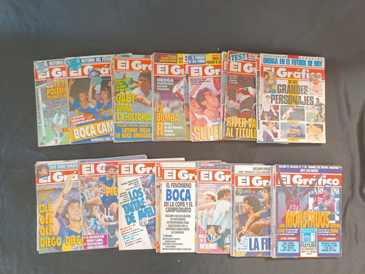 53 riviste annata 1991 El Grafico Ayrton Senna, Batistuta, Carl Lewis