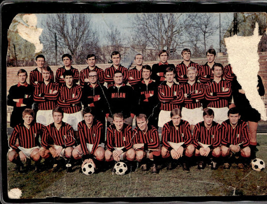 cartolina postcard calcio Squadra Milan 1980 con Autografo