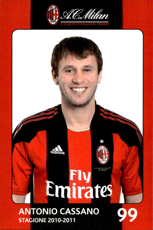 cartolina postcard Calcio  Milan 2010/11 - #99 Cassano