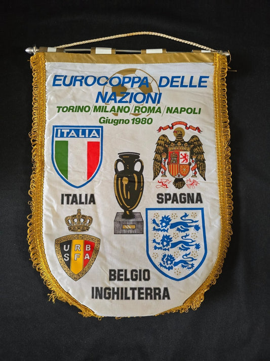 Gagliardetto Pennant  EUROCOPPA DELLE NAZIONI 1980 CAMPIONATO EUROPEO DI CALCIO