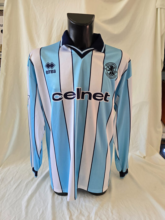 Maglia calcio uff. errea Middlesbrough 1998/99 LOMBARDI 26  tg xxxl Match Worn