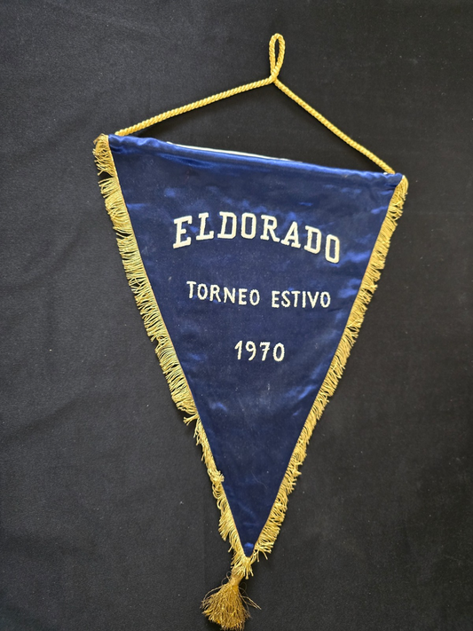 Gagliardetto Pennant RICAMATO ELDORADO BASKET BOLOGNA TORNEO 1970 originale