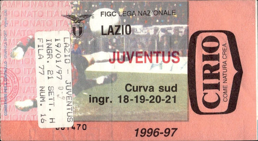 biglietto stadio LAZIO JUVENTUS 1996/97