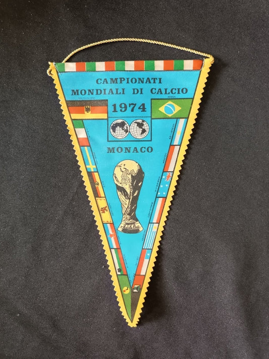 Gagliardetto Pennant Campionati Mondiali di Calcio Monaco 1974 Vintage