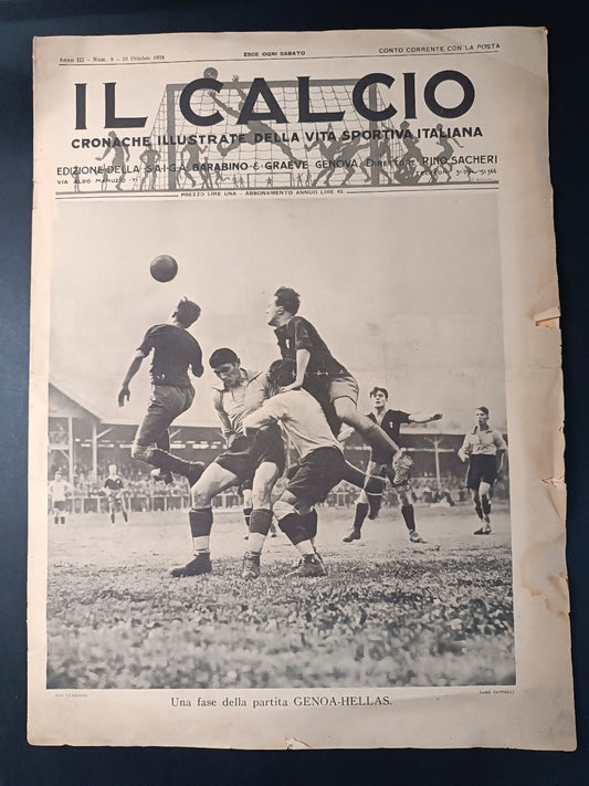 rivista IL CALCIO numero 8 - anno 1924 - Genoa Hellas