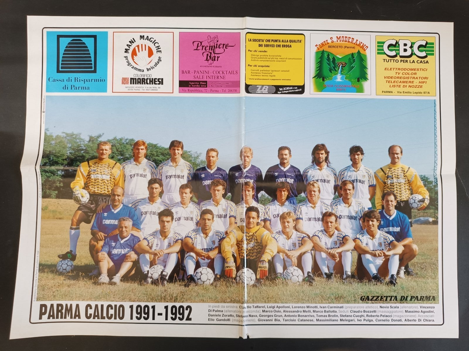 Poster PARMA CALCIO 1991-92 Gazzetta di Parma