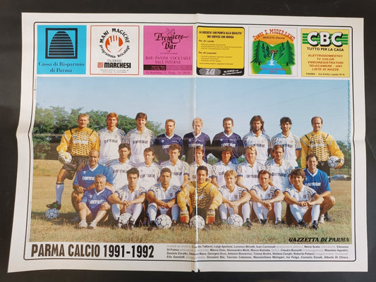 Poster PARMA CALCIO 1991-92 Gazzetta di Parma