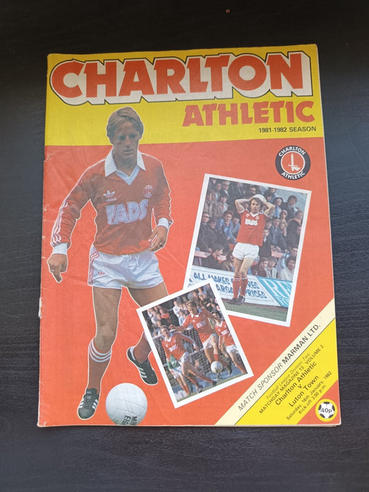 programma calcio Charlton Athletic V Luton Town 16th 1982