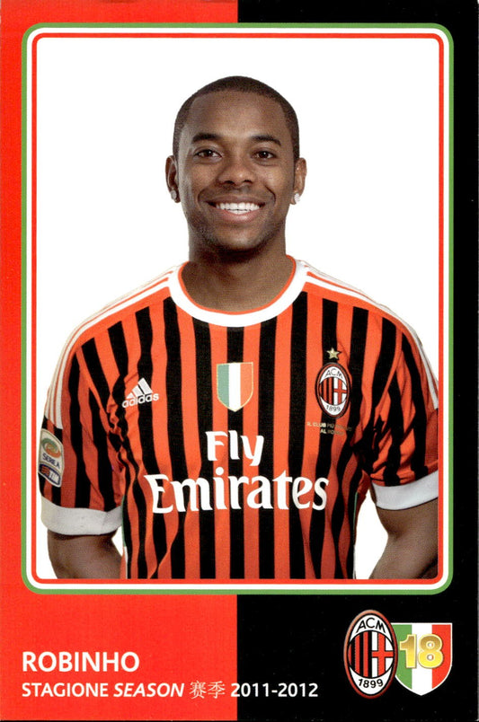 cartolina postcard Calcio Milan 2011-12 - Robinho