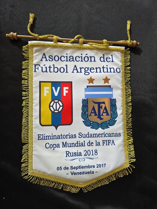 Gagliardetto pennant banderin Argentina Vs Venezuela xCopa Mundial 2018 FUTBOL M