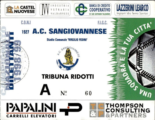 biglietto stadio A.C.Sangiovannese 1998-99