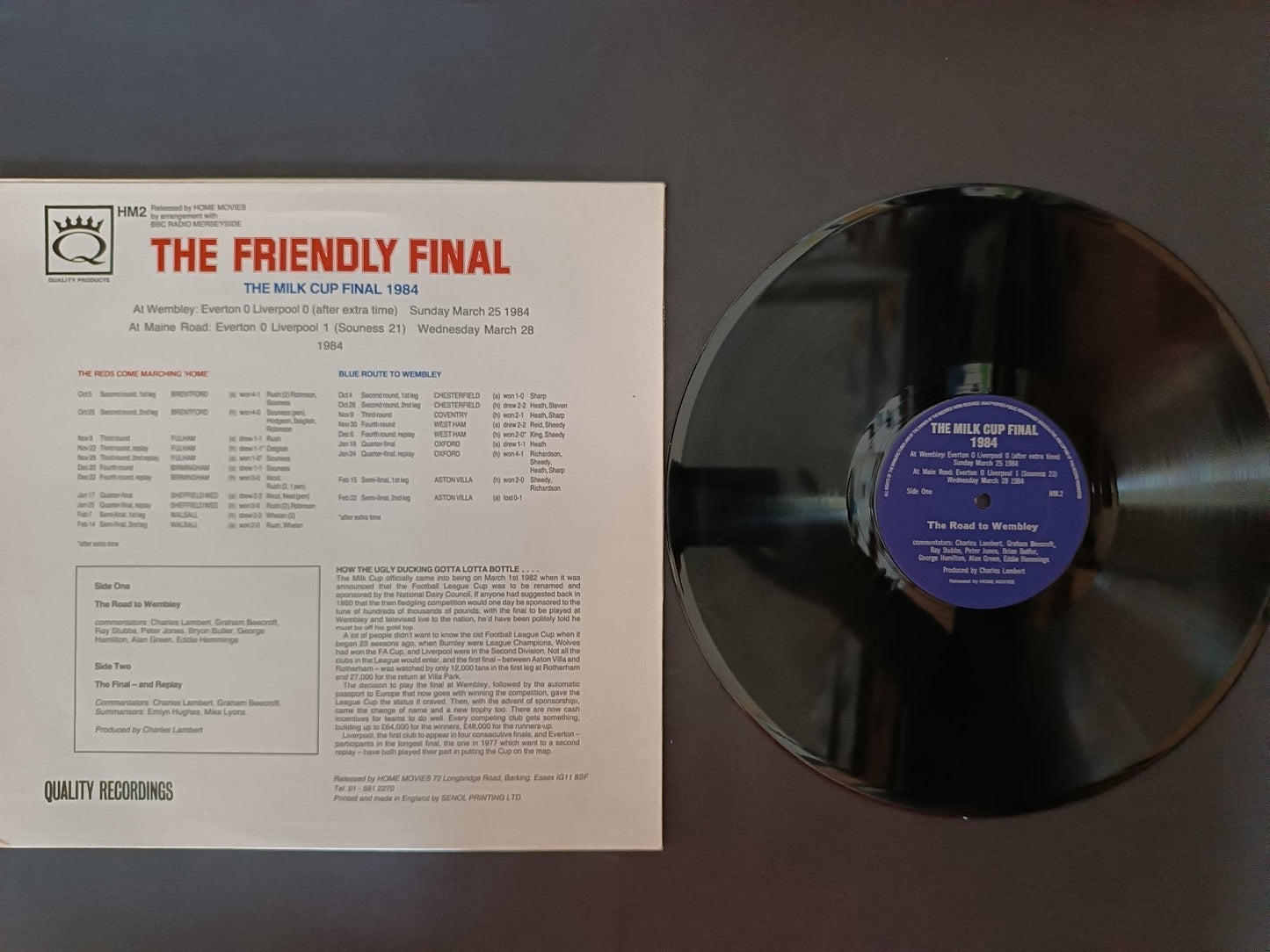 Disco THE FRIENDLY FINAL Everton Liverpool Milk Cup 1984 Final