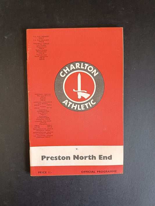 programma calcio Charlton Athletic vs Preston North End