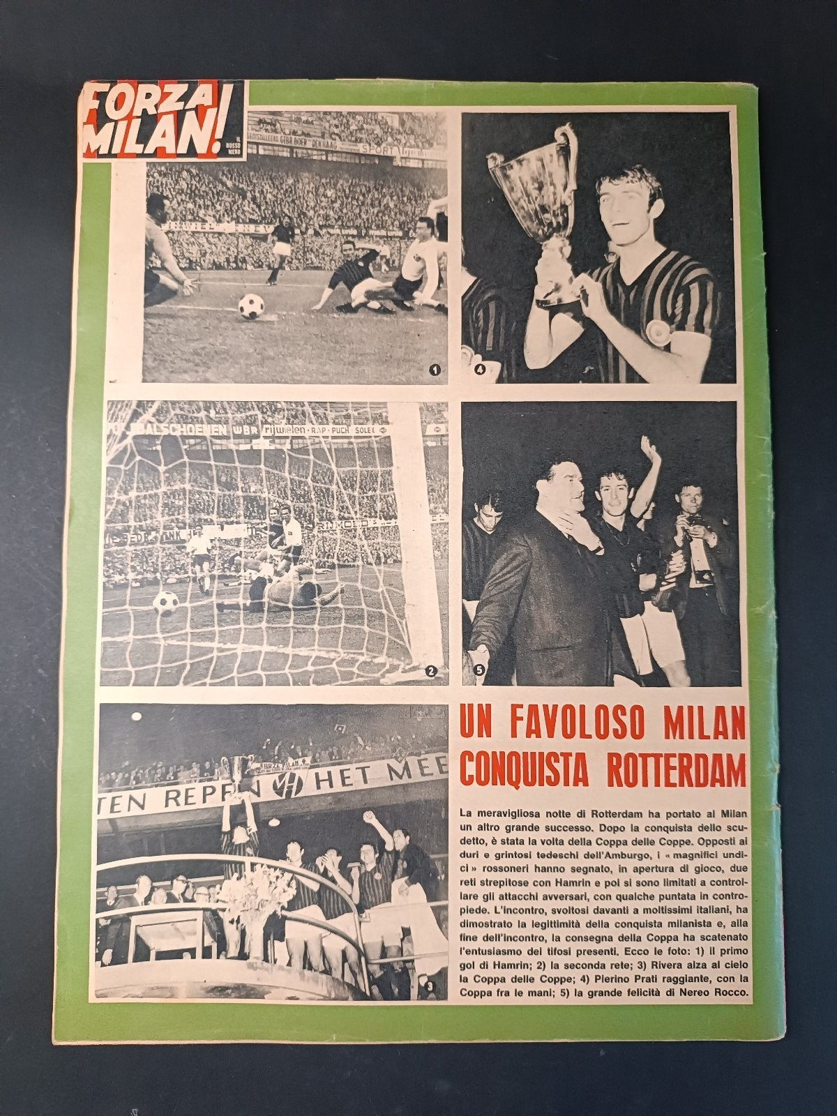 Rivista FORZA MILAN CLUB numero 55-56 anno 1968 Speciale Scudetto/Coppa