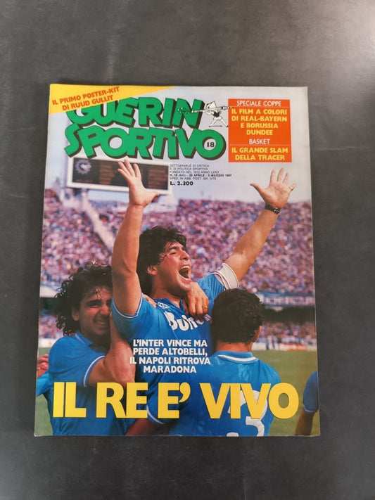 rivista GUERIN SPORTIVO anno LXXV nr 18  1987 Diego Maradona Napoli