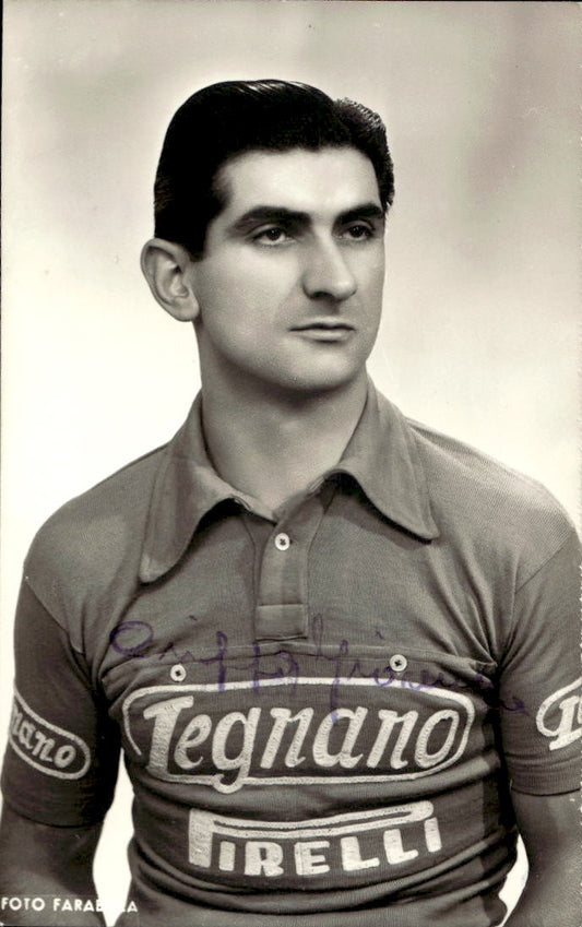 Cartolina gregario coppi Fiorenzo Crippa con autografo ciclismo