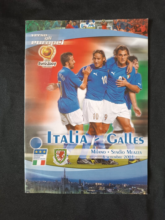 programma qualificazioni Euro 2004 Italia - Galle-s 6 settembre 2003