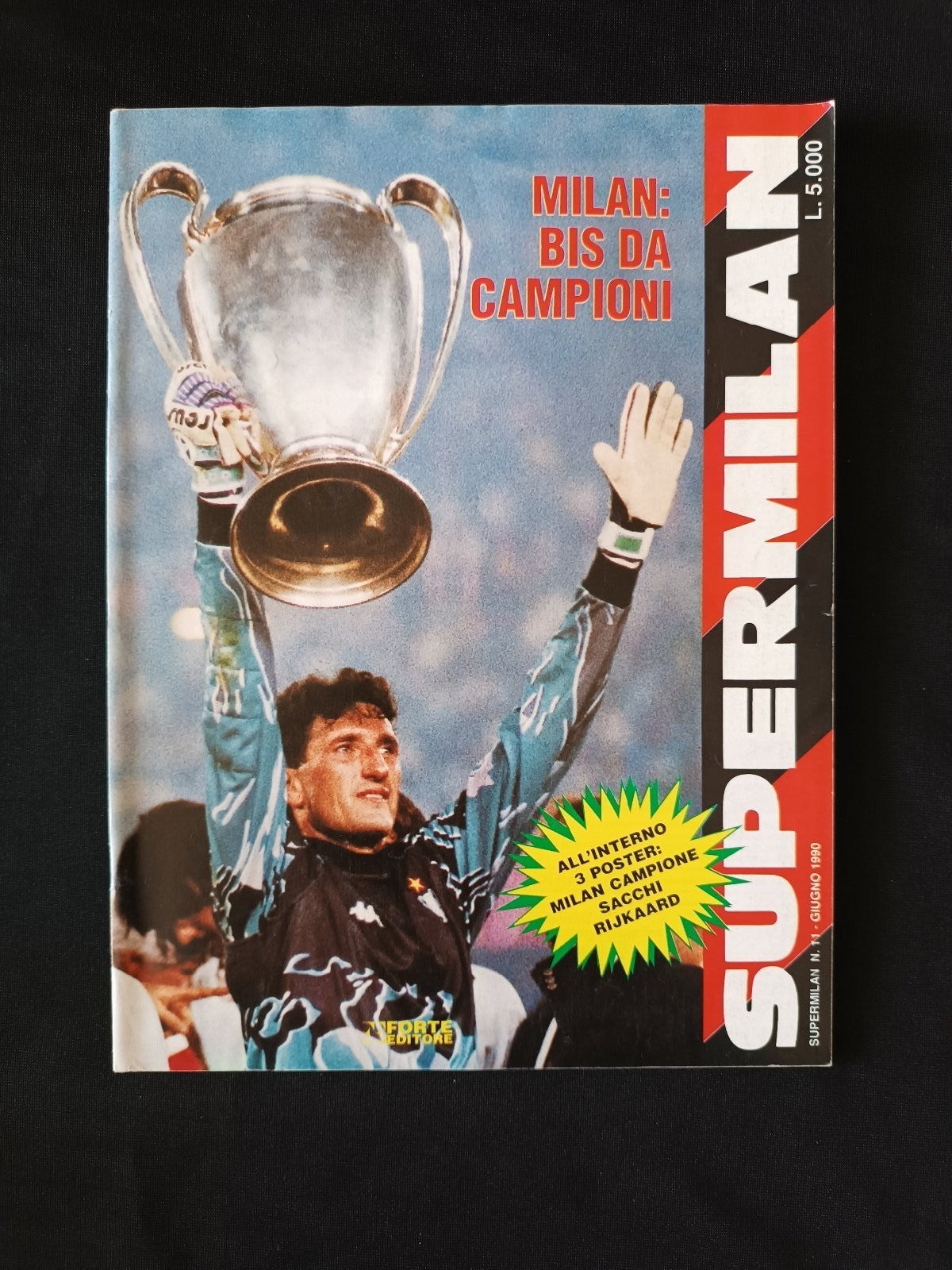 rivista SUPER MILAN numero 11 anno 1990 - con poster Rijkaard e Sacchi