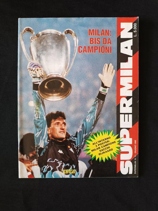 rivista SUPER MILAN numero 11 anno 1990 - con poster Rijkaard e Sacchi