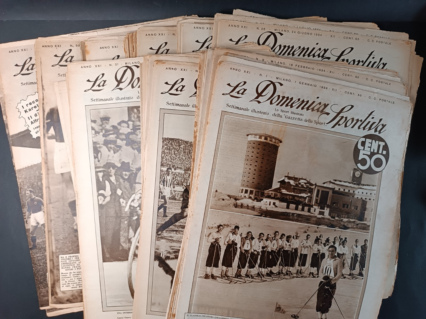 lotto LA DOMENICA SPORTIVA 1934 completa da 1 a 53 numeri con speciale