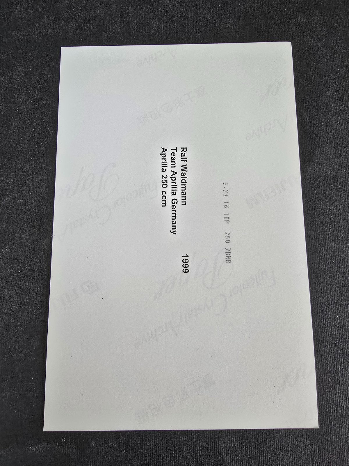 Autografo autograph originale su cartolina motogp Ralf Waldamnn Aprilia